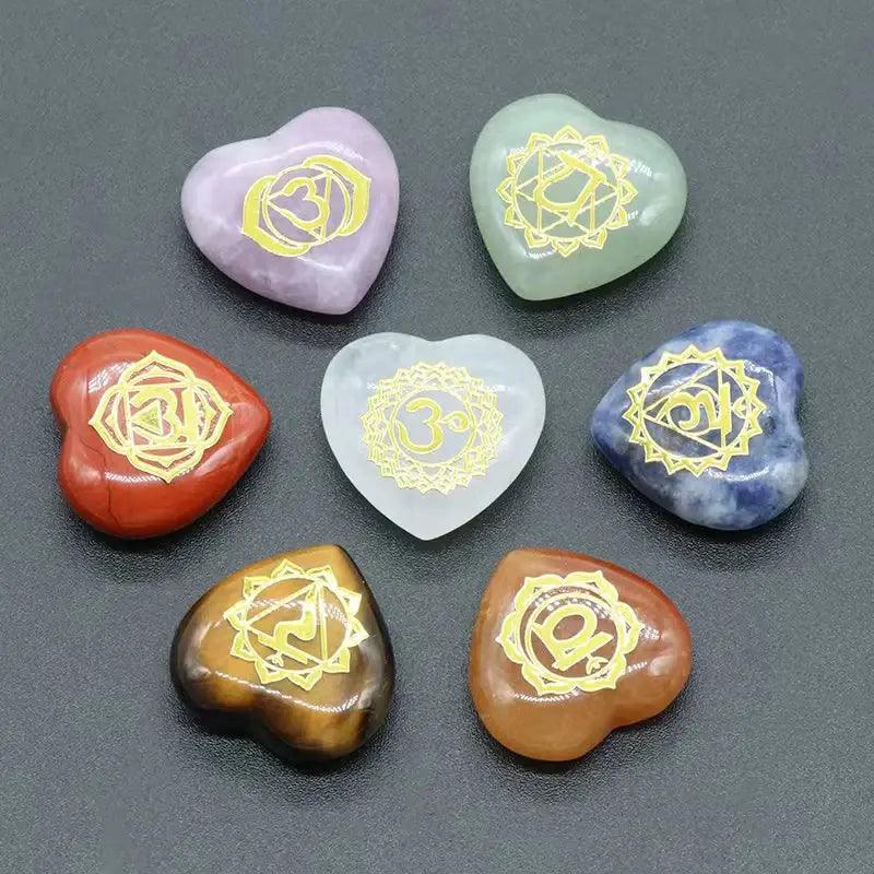 7-Piece Heart Chakra Crystal Stone Set - Orgone Energy Australia