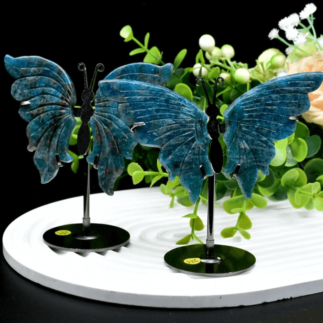 Blue Apatite Crystal Butterfly - Orgone Energy Australia