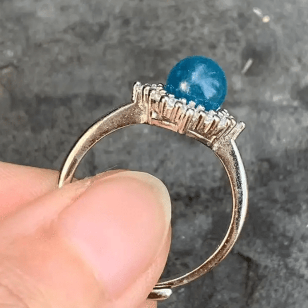 Blue Apatite Ring - Orgone Energy Australia