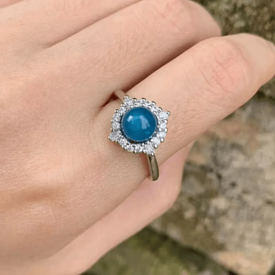 Blue Apatite Ring - Orgone Energy Australia