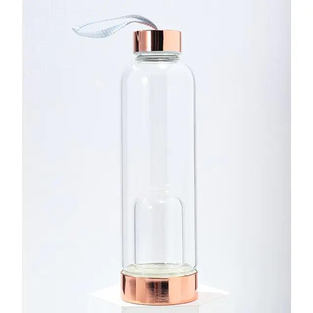 Crystal Glass Elixir Water Bottle - Orgone Energy Australia