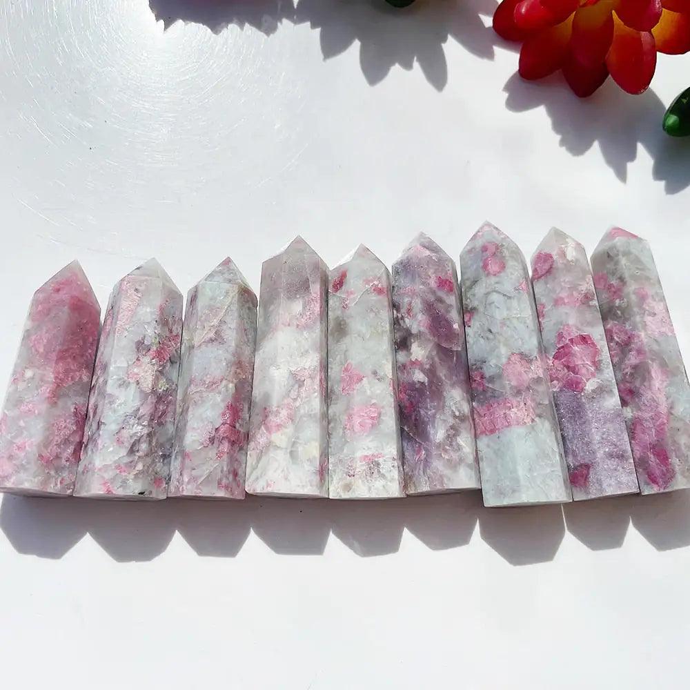 Natural Plum Blossom Tourmaline Point - Orgone Energy Australia