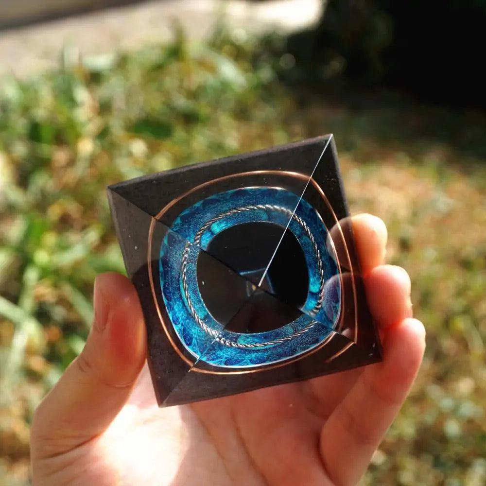 Obsidian Orgonite Pyramid - Orgone Energy Australia