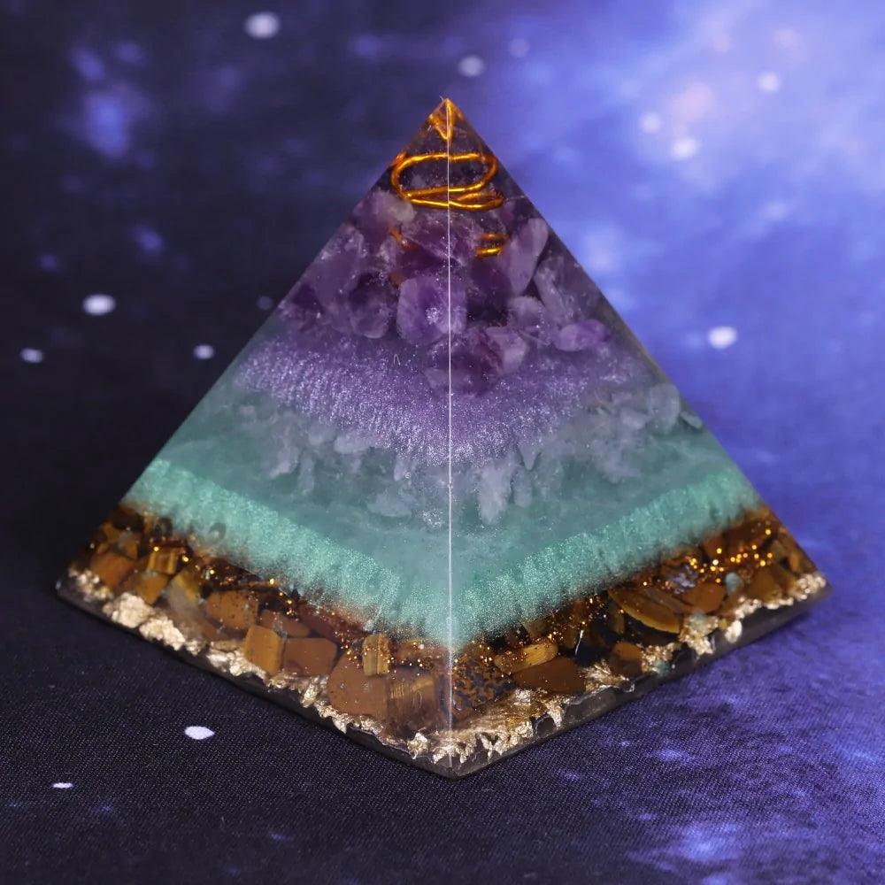 Orgone Pyramid with Obsidian & Copper - Orgone Energy Australia